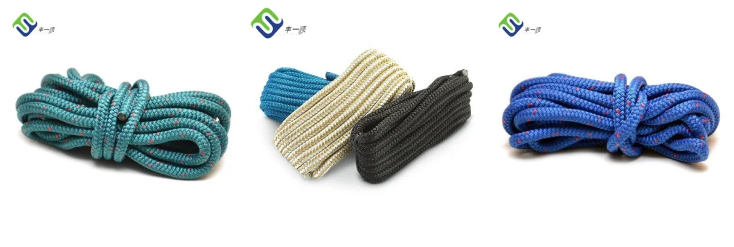 Couleurs multiples 1/4 " - 1" Double tressé la corde de nylon Corde de voile Corde d'amarrage de bateau 5
