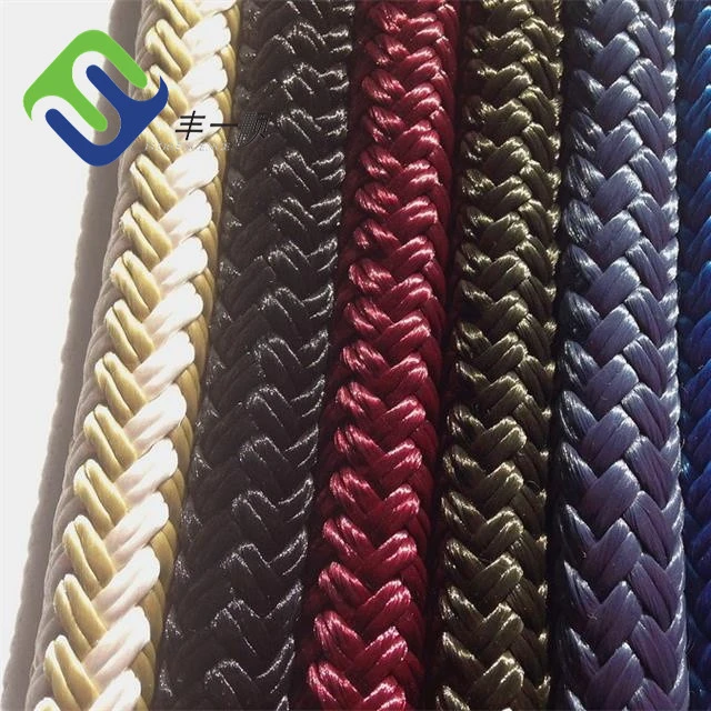 Corde en nylon double tressée de couleur multiples 1/4 " - 1" Corde d'amarrage de bateau Corde de voile de yacht 5