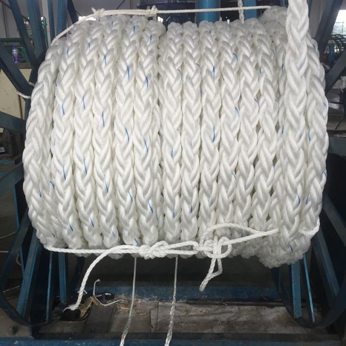 Corde d'amarrage en polypropylène de PP de haute résistance blanche à 8 brins de 64 mm pour corde marine 1