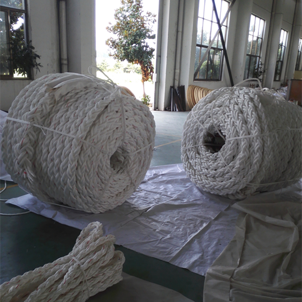Corde d'amarrage en polypropylène de PP de haute résistance blanche à 8 brins de 64 mm pour corde marine 3