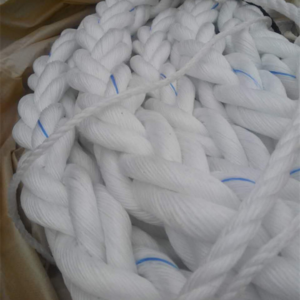 Corde d'amarrage en polypropylène de PP de haute résistance blanche à 8 brins de 64 mm pour corde marine 2