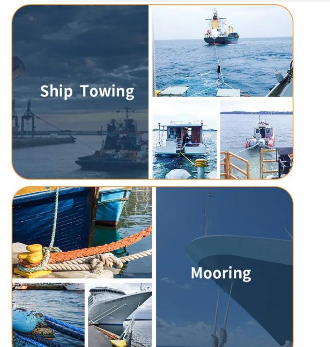 80 mm 60 mm Corde d'amarrage pour bateaux Polyester Corde marine pour bateaux 8 fils 5