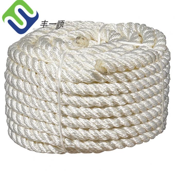 Corde de nylon de couleur blanche de 32 mm de diamètre 3 brins de torsion Corde de nylon marine 2