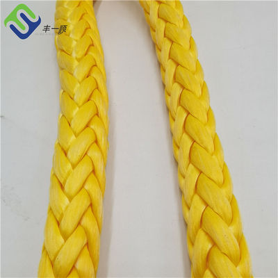 Résistance à la traction élevée 12 brins simples tressés UHMWPE cordes 30 mm corde d'amarrage