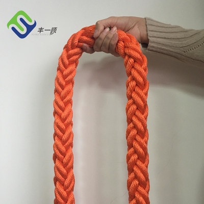 Corde orange 64mm Tow Line For Vessel de amarrage de polyester de brin de la couleur 8