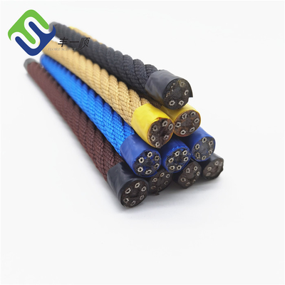 Corde de combinaison en PP à 6 brins de 16 mm avec noyau en fil d'acier pour filet d'escalade