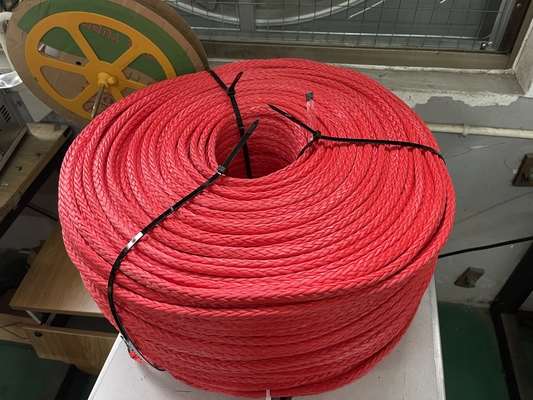 Couleur rouge 12 brins UHMWPE HMPE corde d'amarrage épissée 24 mmx220m Pour les navires