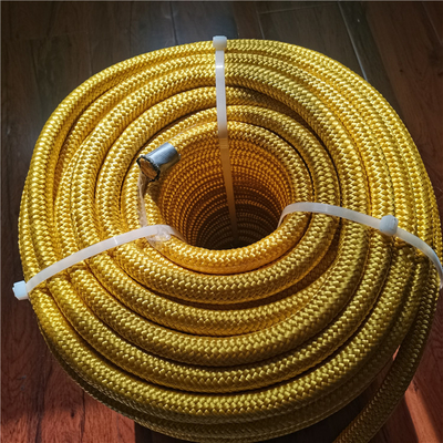 Couleur jaune Double tressé 10mmx200m UHMWPE corde avec couverture en polyester
