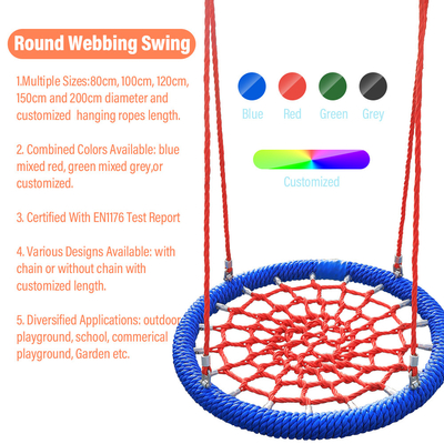 Couleur mixte gris-vert 100 cm de diamètre 12 cm anneau de terrain de jeux Net Swing Avec une grande capacité de chargement