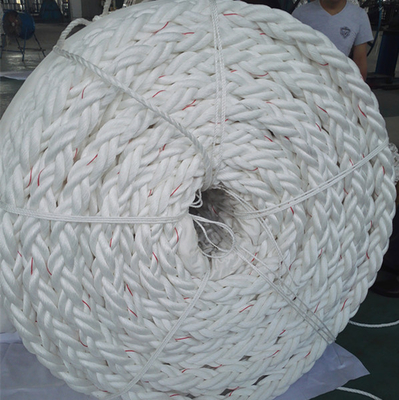 Corde d'amarrage en polypropylène de PP de haute résistance blanche à 8 brins de 64 mm pour corde marine