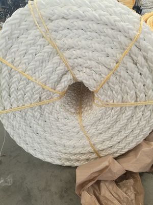 Corde d'amarrage marine en polypropylène PP 8 brins 64mm/72mm de couleur blanche avec une charge de rupture élevée