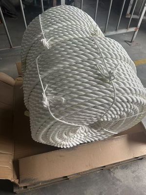 Corde en polyester 3 brins de 12 mm, couleur blanche, pour treuil d'ancre manuel