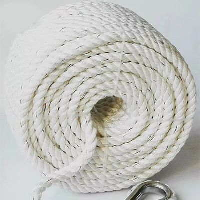 Corde en polyester 3 brins de 12 mm, couleur blanche, pour treuil d'ancre manuel