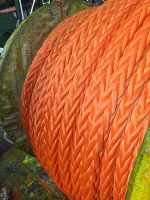 12-Strand UHMWPE Rope with Low Elongation High Energy Absorption and Chemical Resistant for Marine and Industrial Use