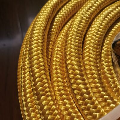 Gaine en polyester double tressage avec âme en corde UHMWPE 12 brins pour l'amarrage et l'ancrage de bateaux, avec tailles personnalisées de 4 mm à 60 mm