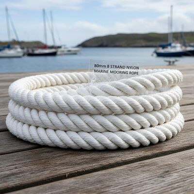 80 mm de diamètre 8 brins de corde en nylon avec une absorption d'énergie élevée et étanche pour l'amarrage maritime