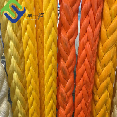 L'ABS d'Uhmwpe tressé par corde jaune d'amarrage de brin de la marine 12 a approuvé