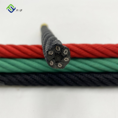 6*8 FC a tordu le brin 6 de la corde 16mm de combinaison de polyester avec le noyau en métal