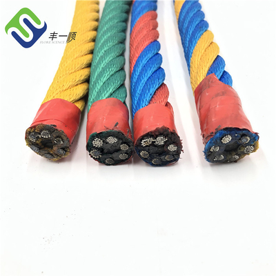 Corde adaptée aux besoins du client de combinaison de terrain de jeu de polyester de brin de la couleur 6