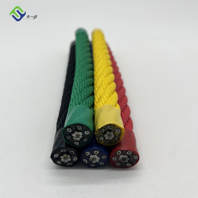 Corde en acier de terrain de jeu de combinaison de noyau de polyester de corde renforcée par fil de 6*8 IWRC