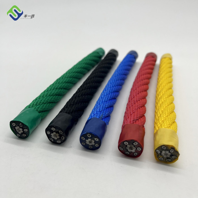 Corde en acier de terrain de jeu de combinaison de noyau de polyester de corde renforcée par fil de 6*8 IWRC