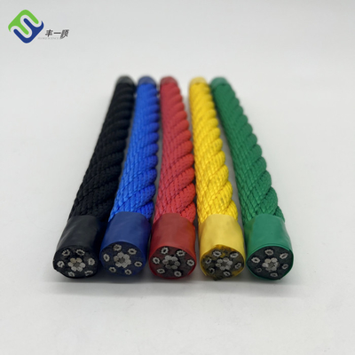 Corde en acier de terrain de jeu de combinaison de noyau de polyester de corde renforcée par fil de 6*8 IWRC
