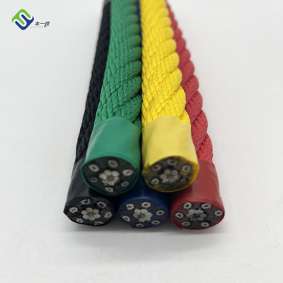 Corde colorée de combinaison de terrain de jeu du polyester 16mm pour le filet s'élevant