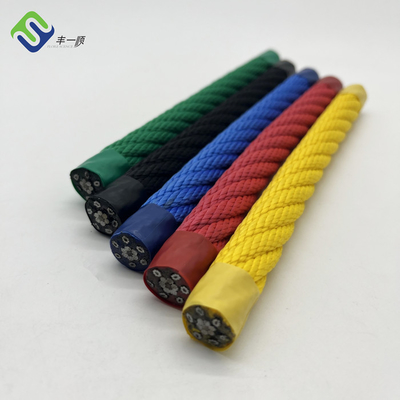 Corde colorée de combinaison de terrain de jeu du polyester 16mm pour le filet s'élevant