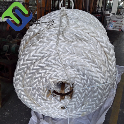 Corde d'amarrage maritime à 8 brins tressée en fibre de PP Danline 32-88 mm pour navire