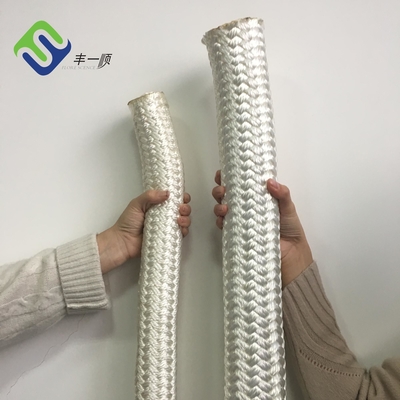 Corde d'amarrage à double tresse de couleur blanche Corde de remorquage en nylon pour navires