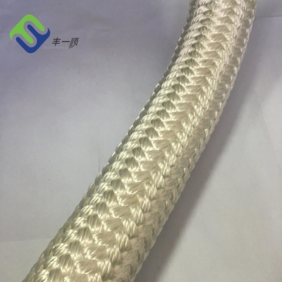 Le double de preuve d'usage a tressé amarrer la corde en nylon de polyamide blanc de corde