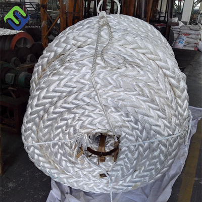 Le double de preuve d'usage a tressé amarrer la corde en nylon de polyamide blanc de corde