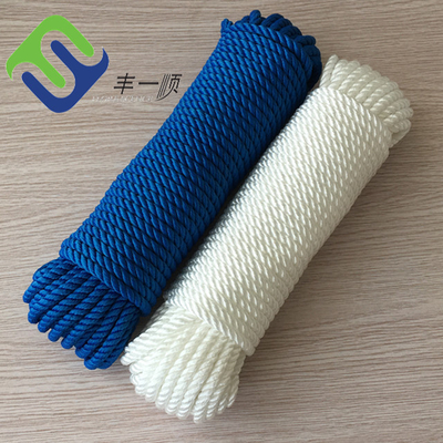 Résistance UV tordue blanche de corde en nylon de 3 brins de haute résistance