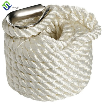 Corde en nylon blanche résistante UV de traction de corde en nylon tordue 3 par brins
