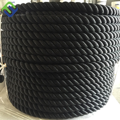 Ligne en nylon universelle corde d'ancre de 3 brins de dock de noir de polyamide