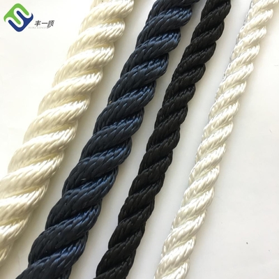Ligne en nylon universelle corde d'ancre de 3 brins de dock de noir de polyamide