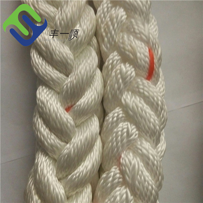 Corde blanche de polyester de 8 brins 25mm - 160mm Tow Line For Boat de amarrage