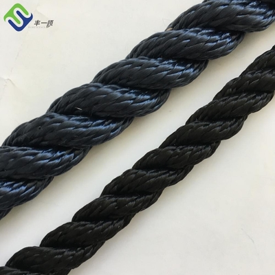 La bobine en nylon colorée de corde de 3 brins a tordu 10mm 220m pour la marine