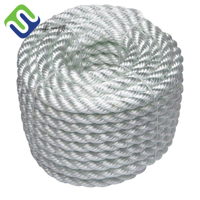 La bobine en nylon colorée de corde de 3 brins a tordu 10mm 220m pour la marine