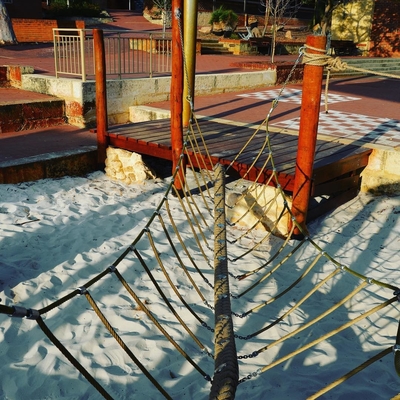 Pont de corde extérieur de suspension de pont de corde de fil d'acier de terrain de jeu